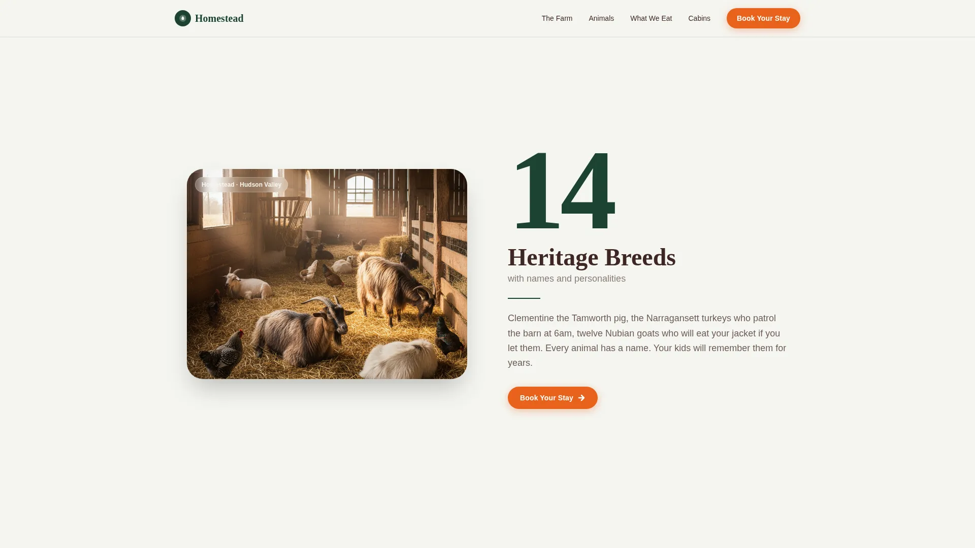 Farm & Ranch Booking Website Template