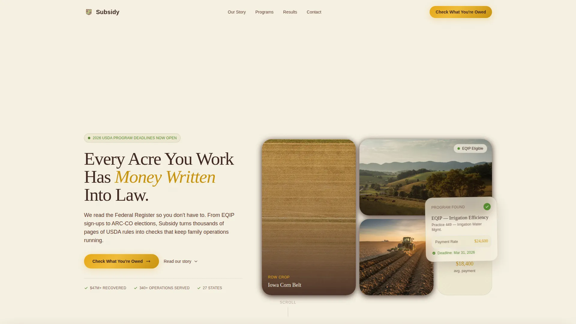 Trusted Farmsubsidy Landing Page Template