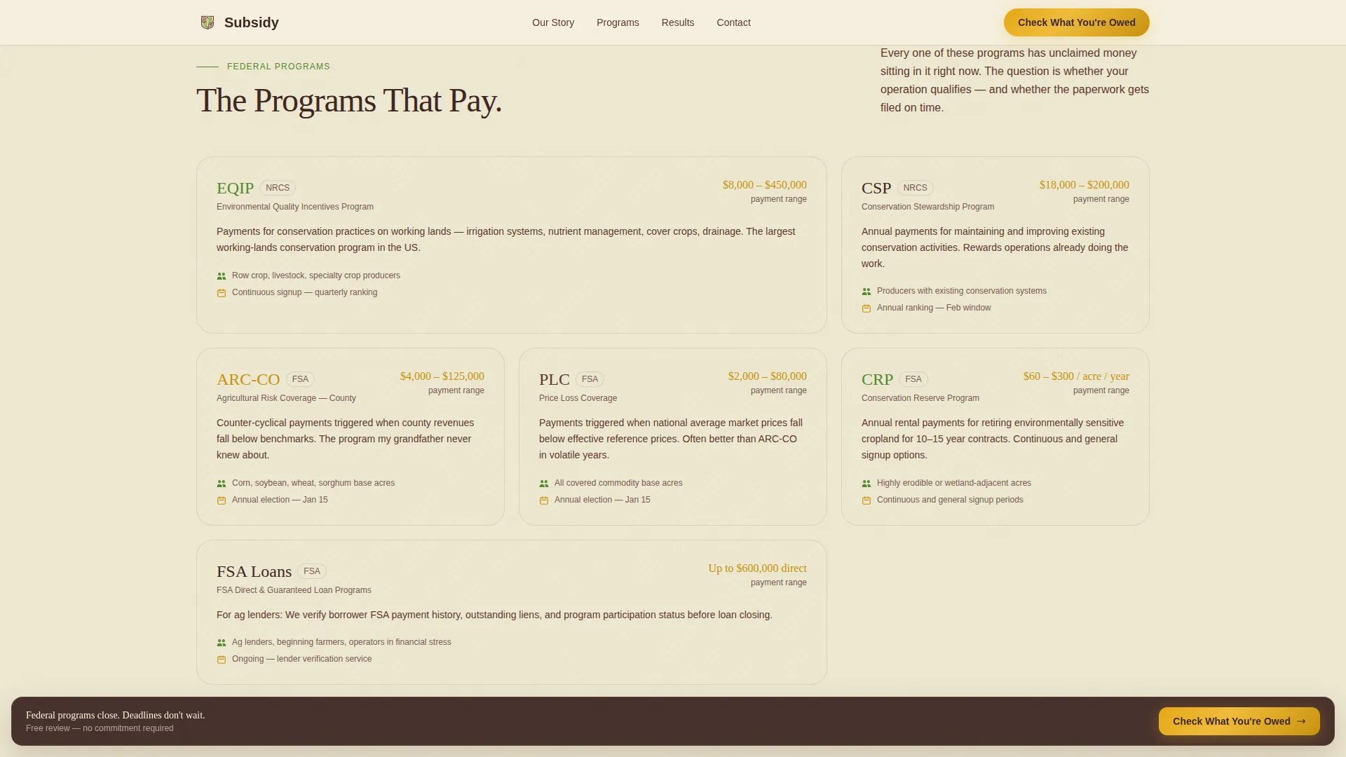 Trusted Farmsubsidy Landing Page Template