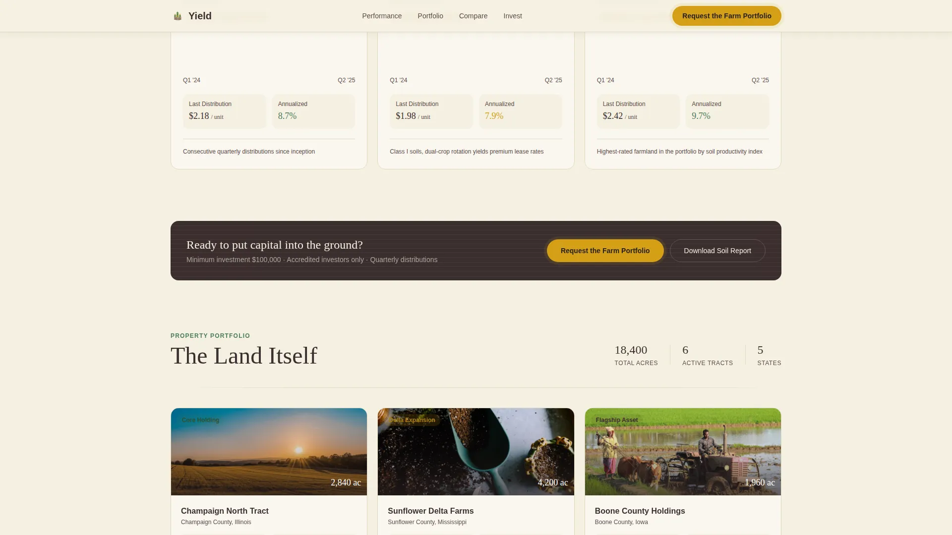 Farmland Investment Fund Landing Page Template