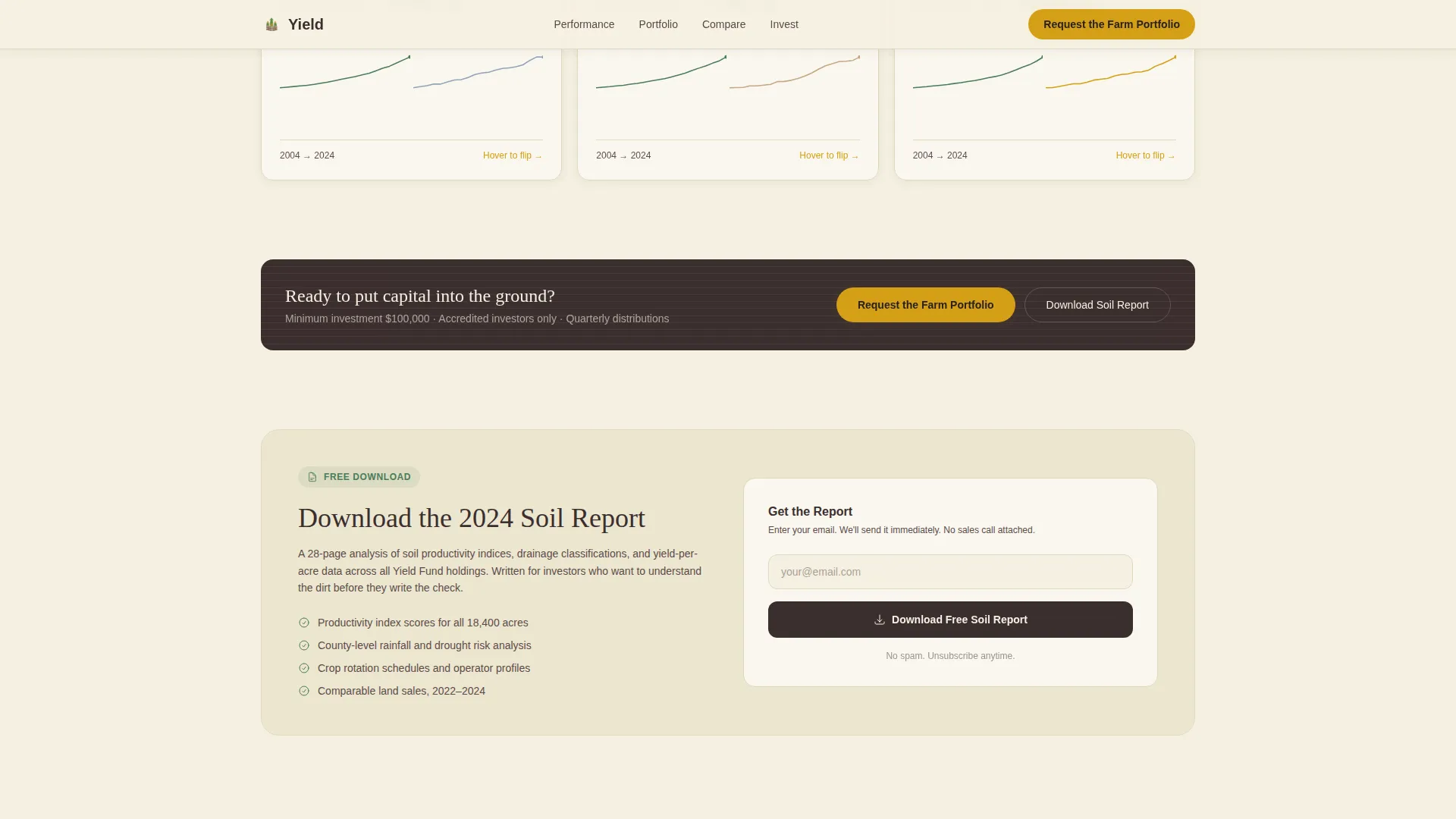 Farmland Investment Fund Landing Page Template