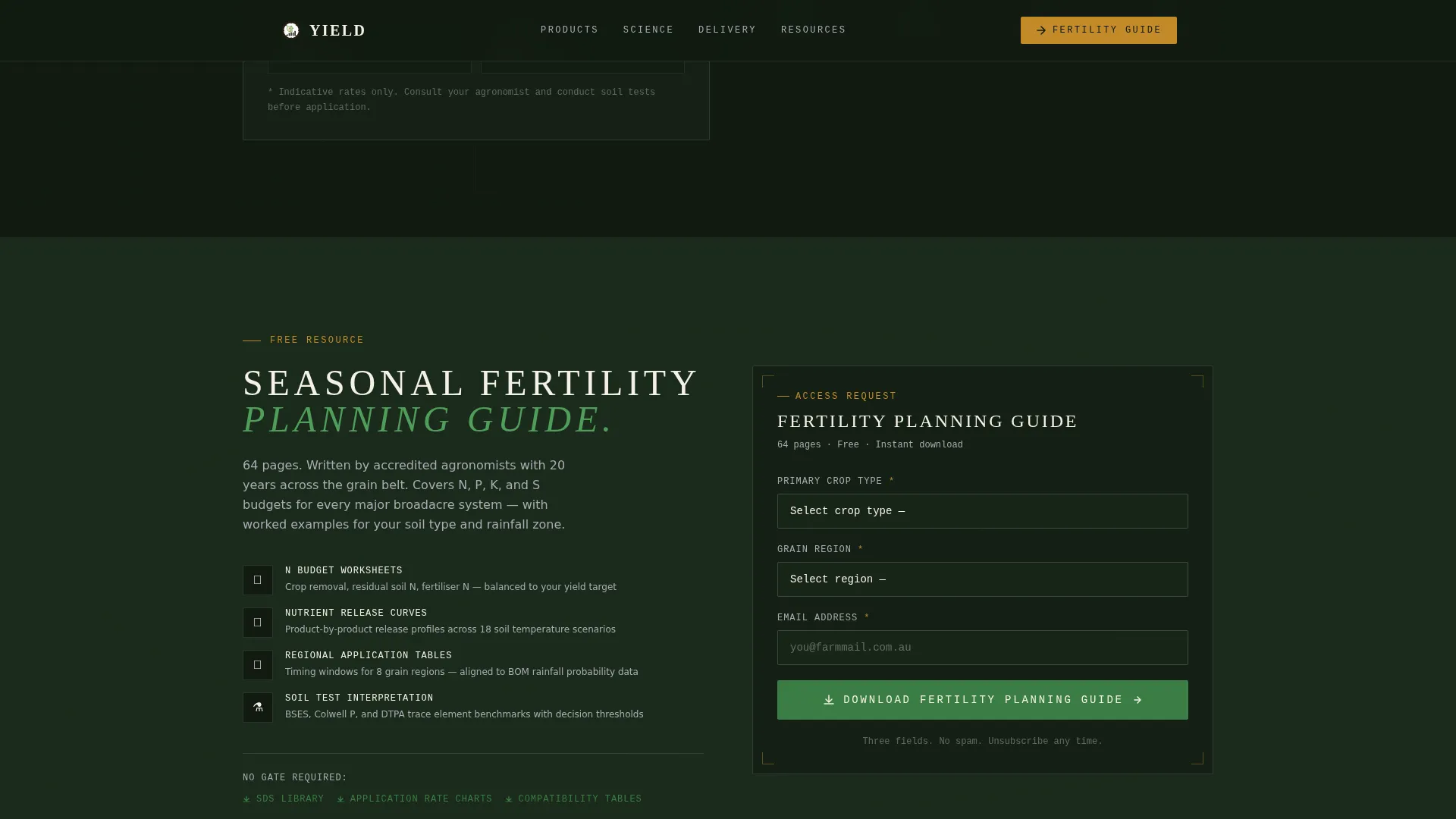 Agricultural Equipment & Supply Cost Calculator Website Template