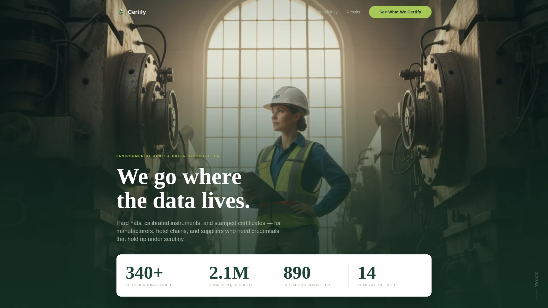 Green Certification Landing Page Template