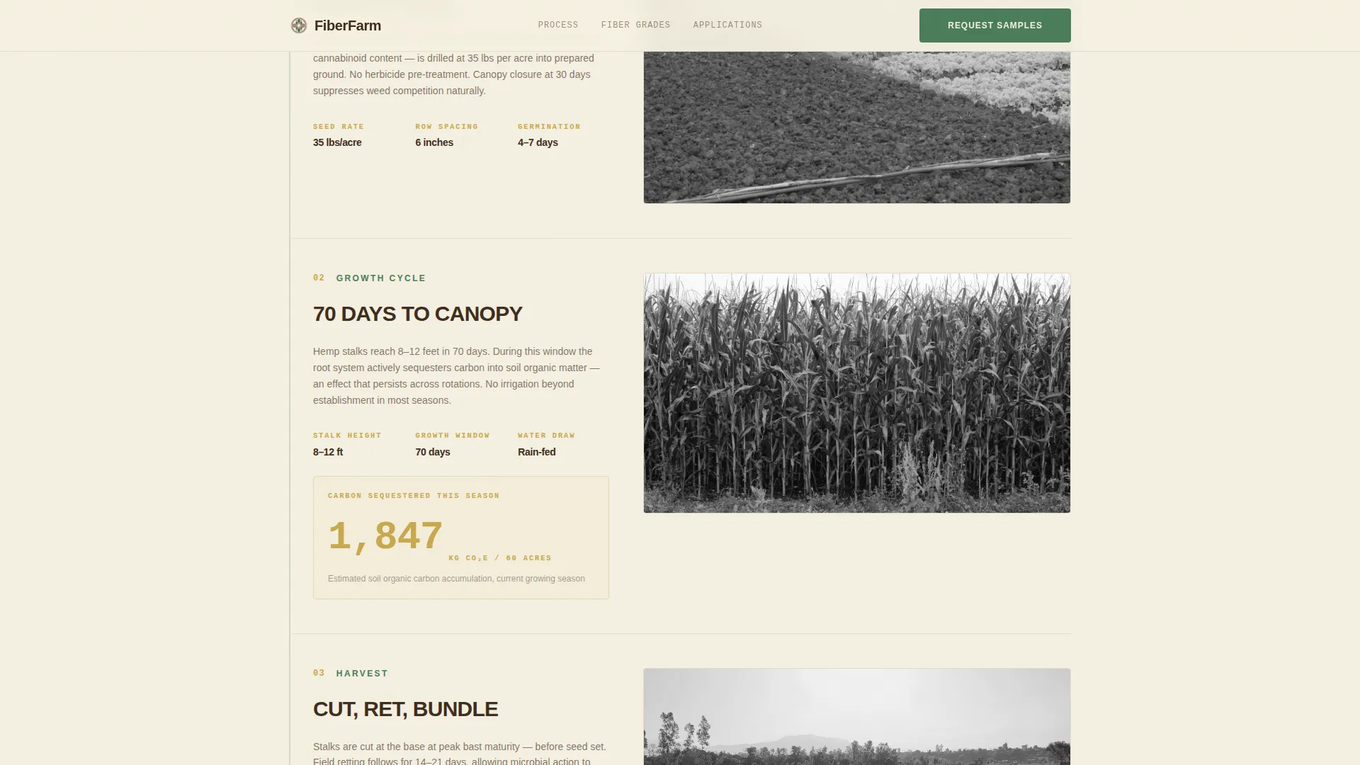 Hemp Fiber Farm Landing Page Template