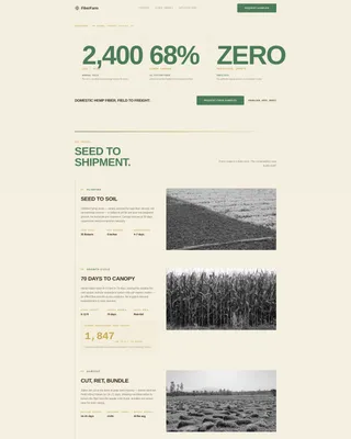 Hemp Fiber Farm Landing Page Template