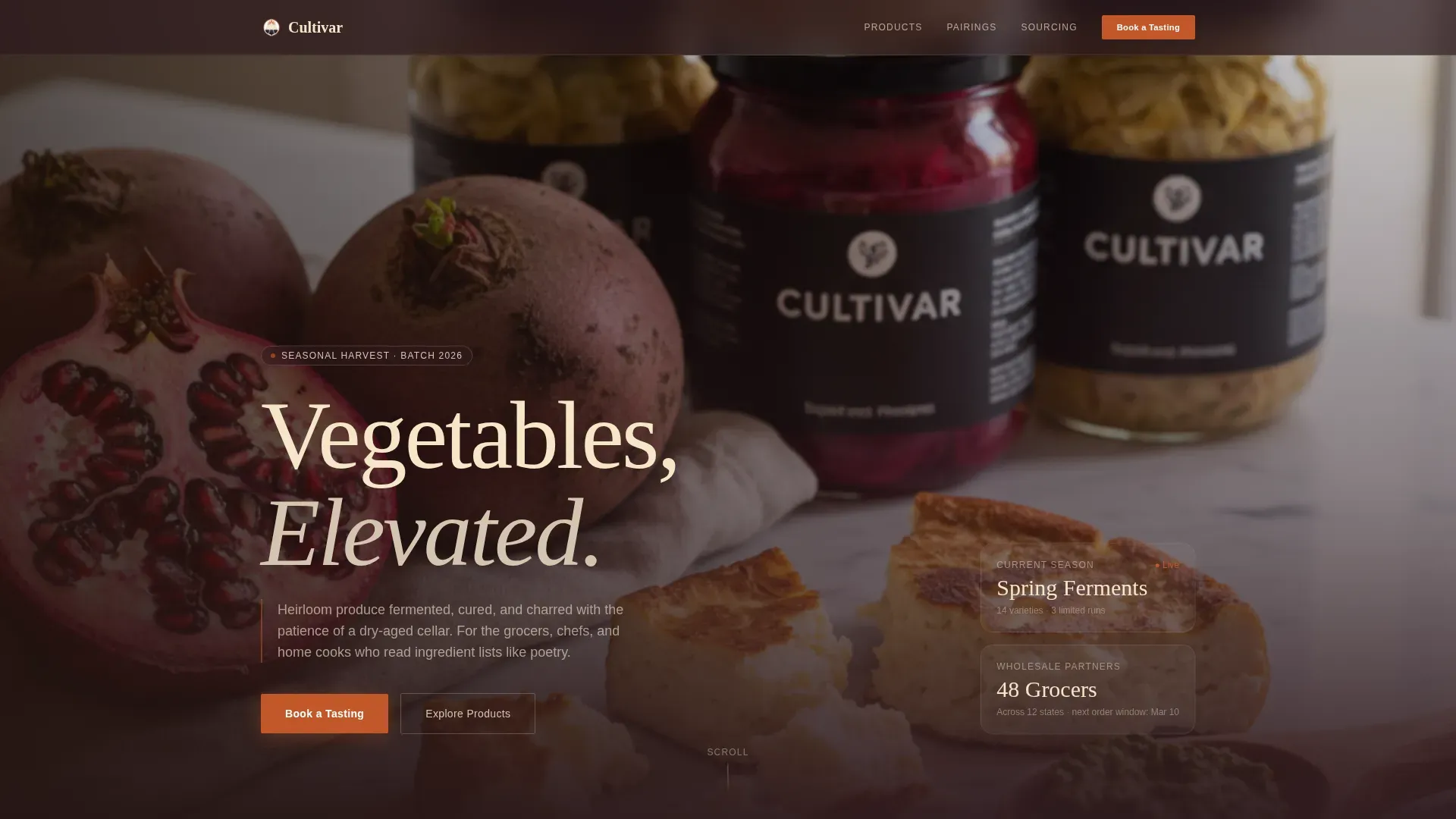 Haute Craft Vegetarian Brand Landing Page Template