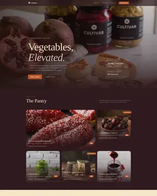 Haute Craft Vegetarian Brand Landing Page Template