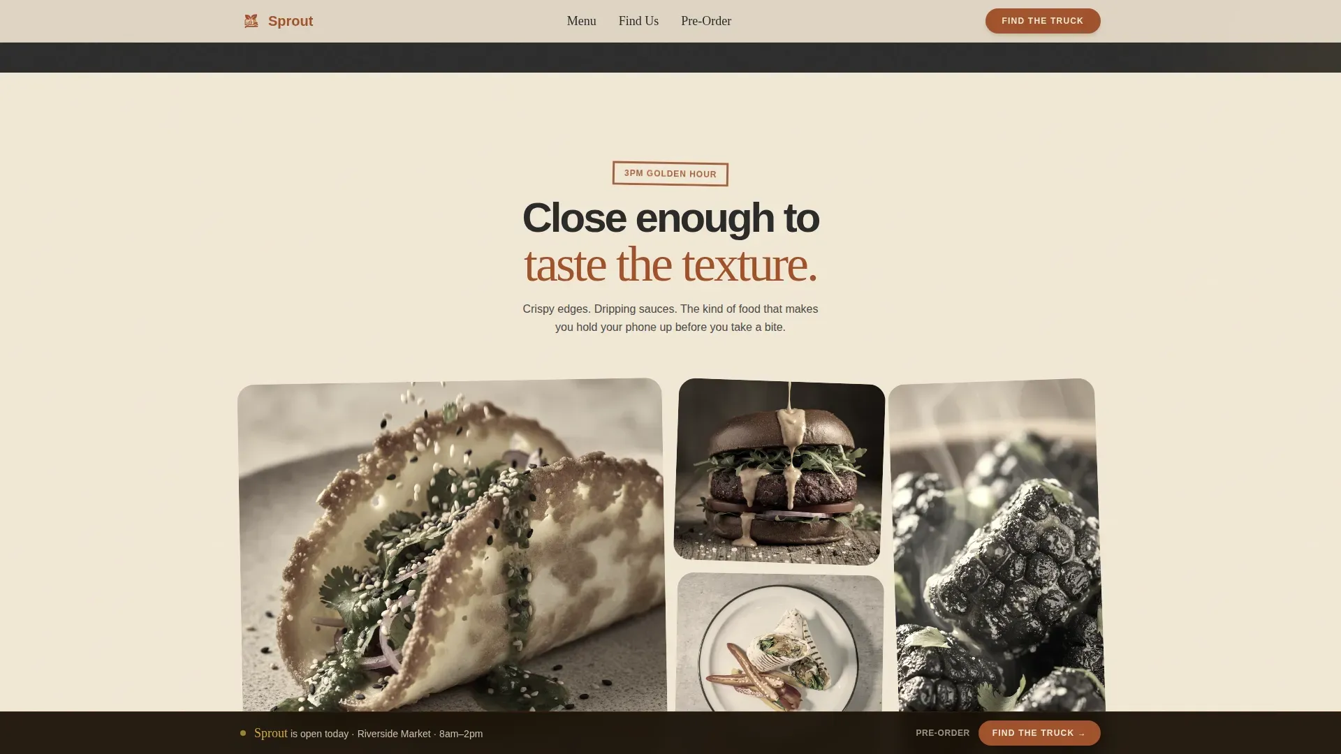 Neo-Retro Vegetarian Food Truck Landing Page Template
