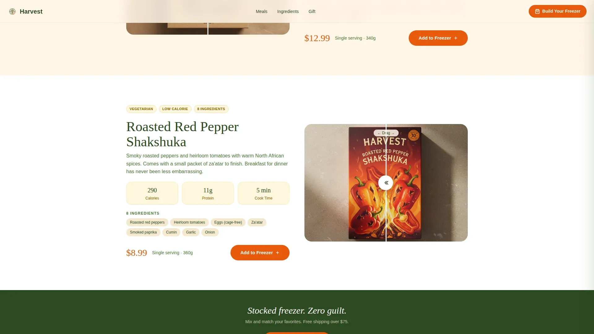 Organic Flow Vegetarian Frozen Food Landing Page Template
