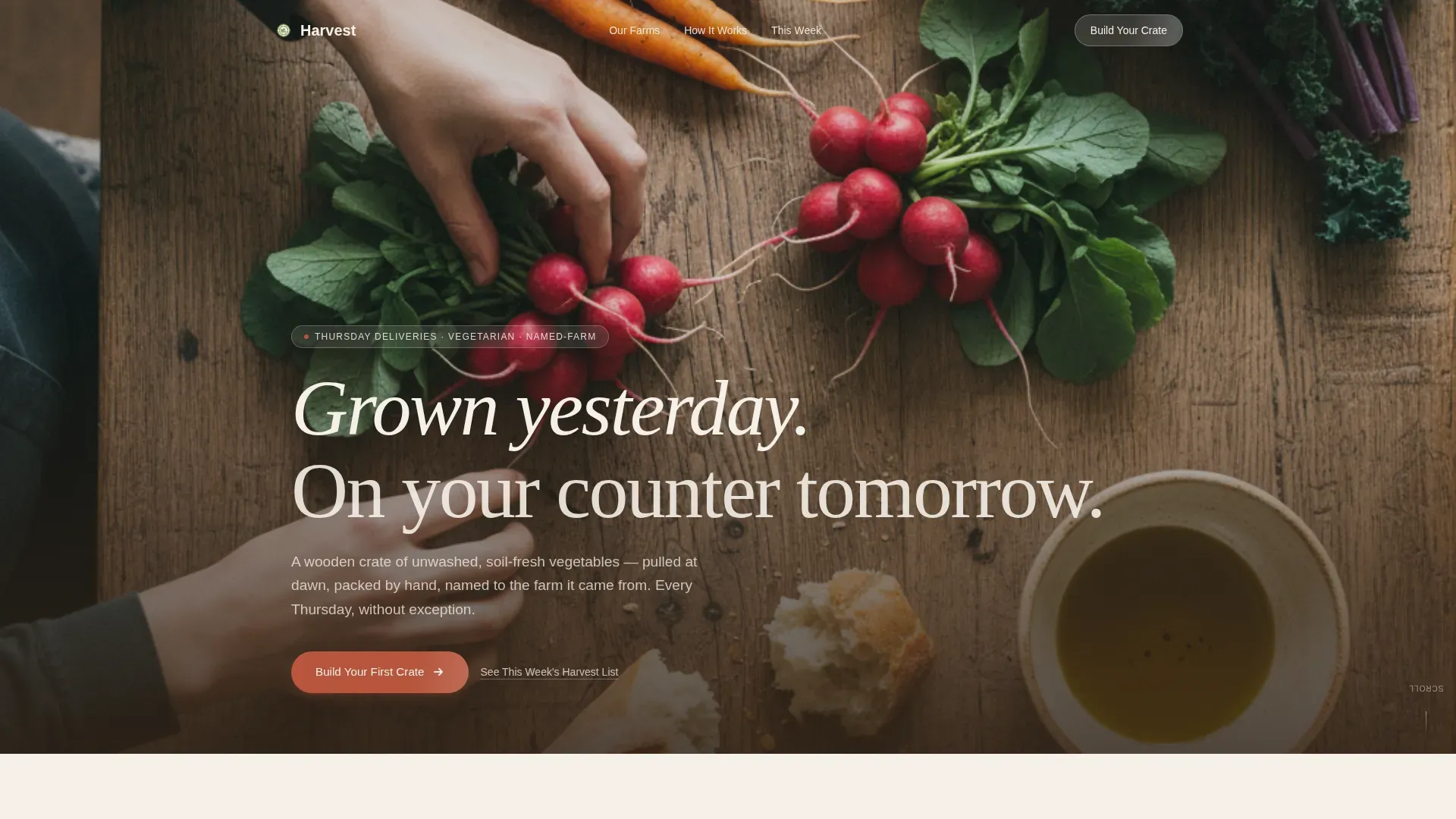 Farm Fresh Vegetarian Grocery Delivery Landing Page