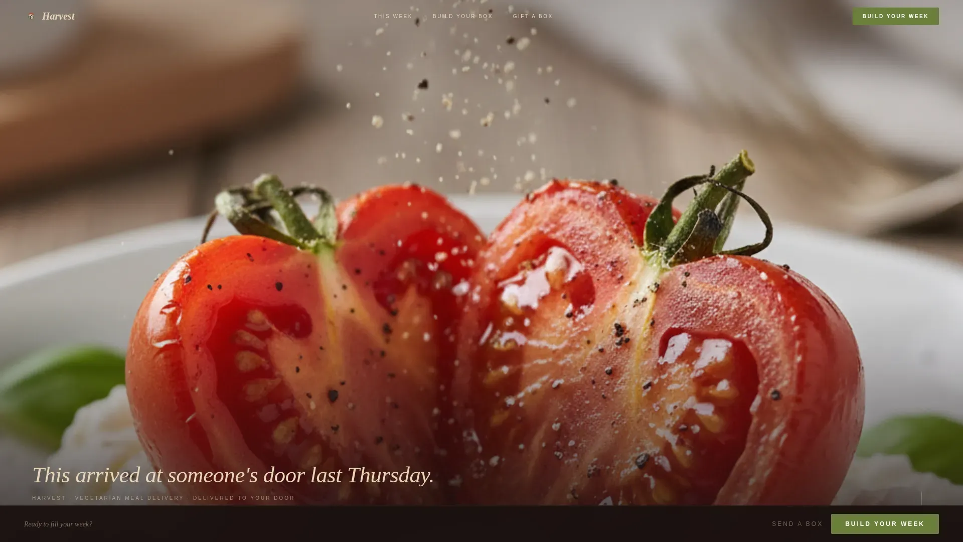 Luxe Minimal Vegetarian Meal Delivery Landing Page Template