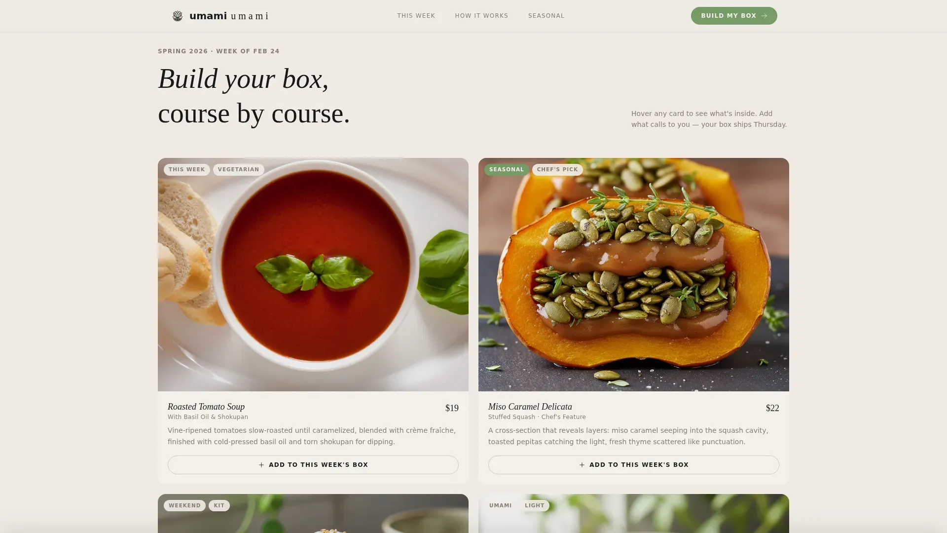 Vegetarian Meal Kit Subscription Landing Page Template