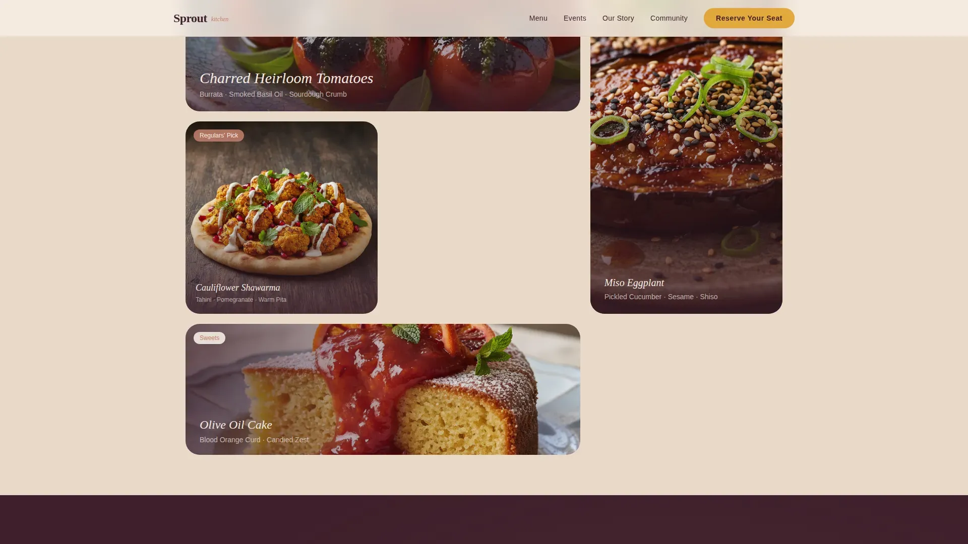 Vegetarian Restaurant Landing Page Template