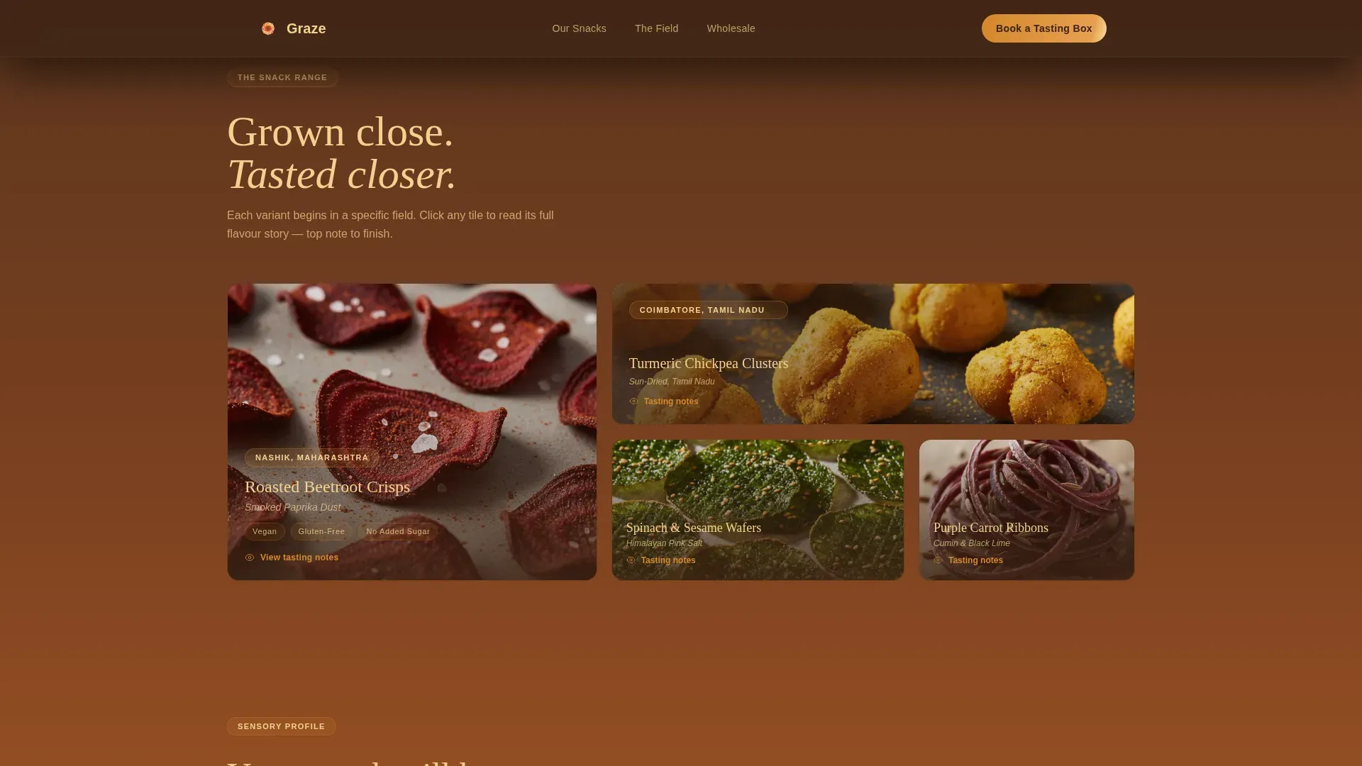 Artisan Harvest Snack Brand Landing Page Template