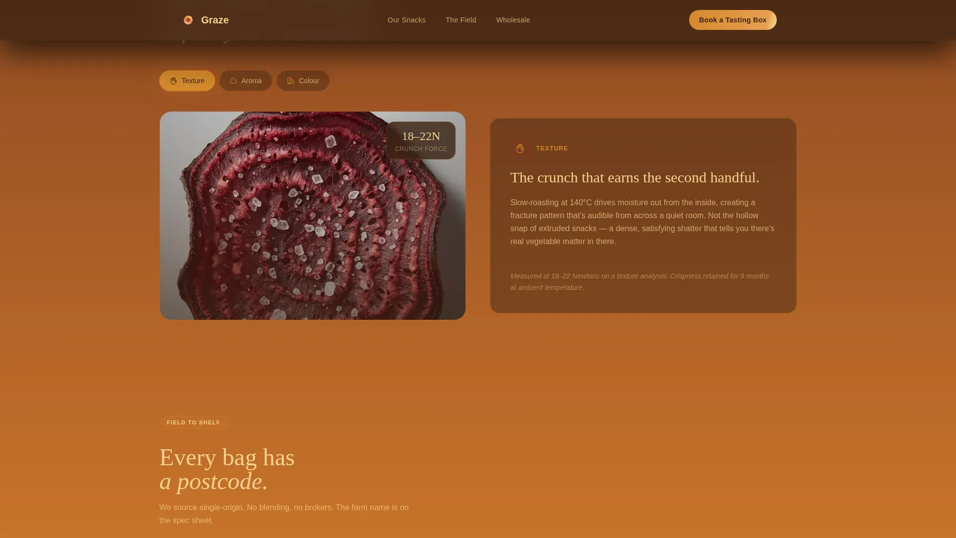 Artisan Harvest Snack Brand Landing Page Template