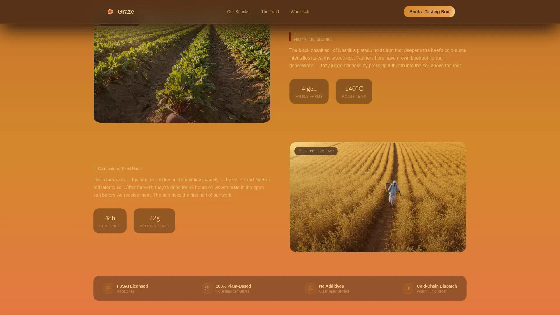 Artisan Harvest Snack Brand Landing Page Template