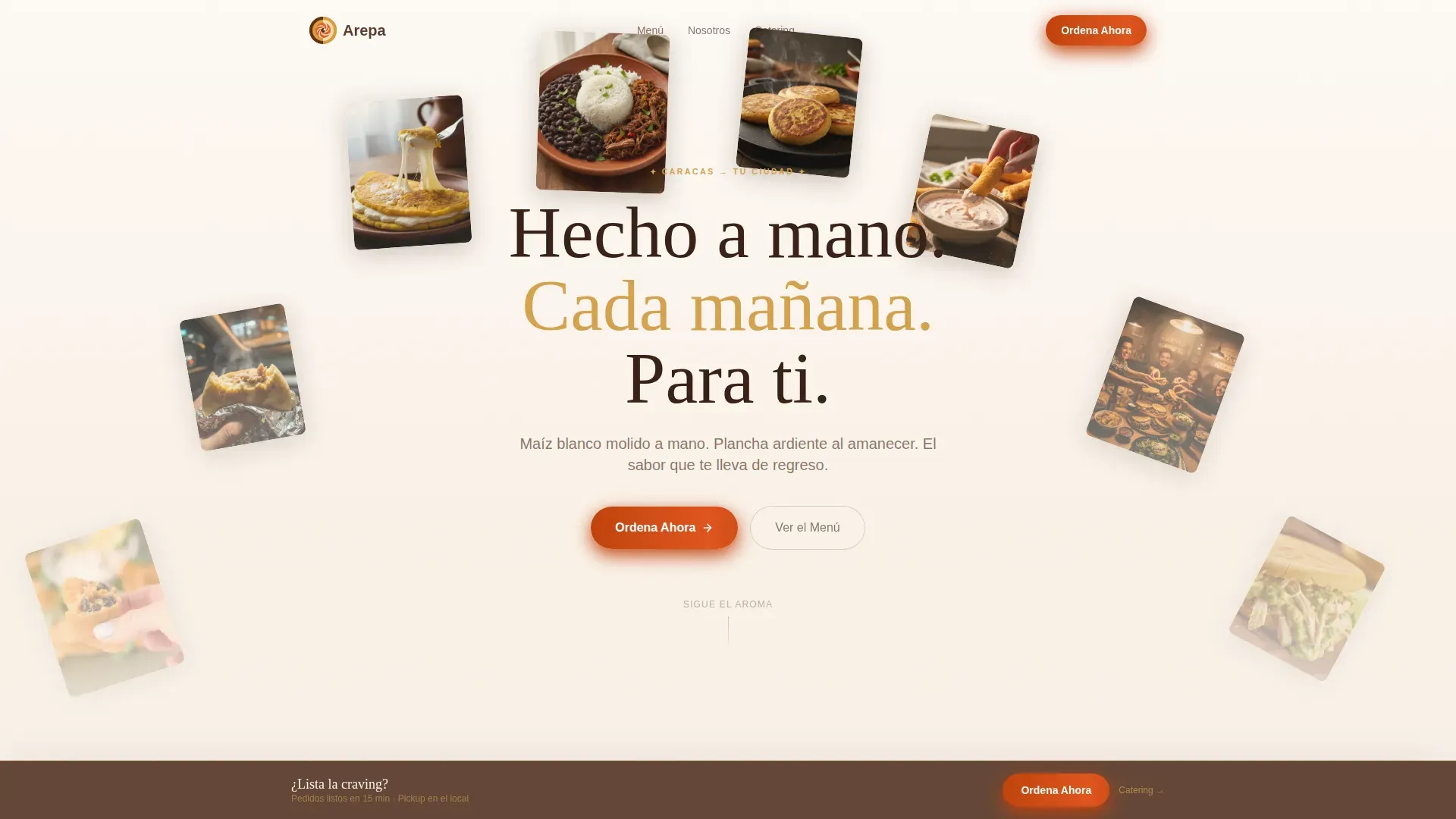 Authentic Venezuelan Restaurant | Free Website Template | Rocket