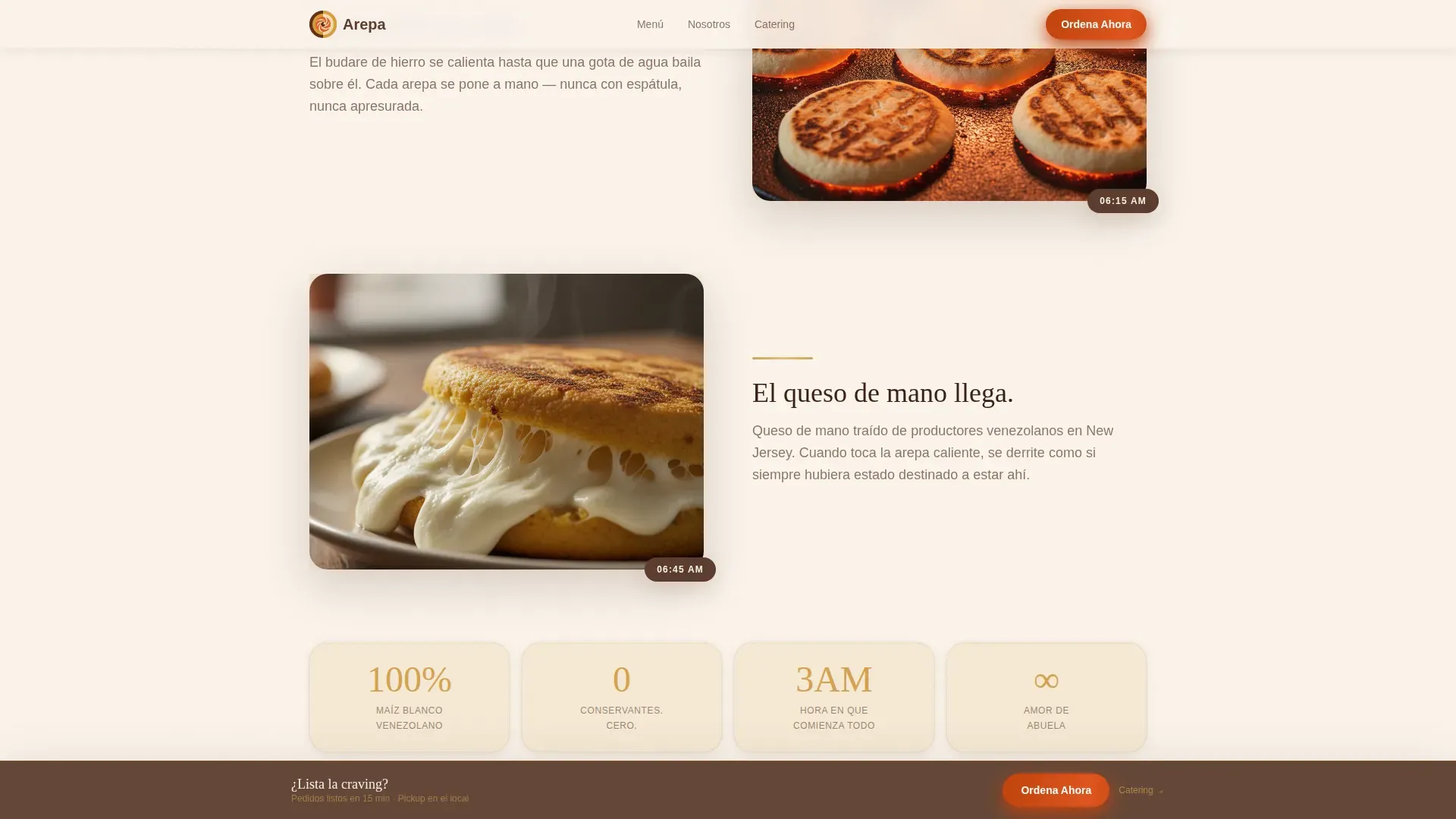 Authentic Venezuelan Restaurant | Free Website Template | Rocket