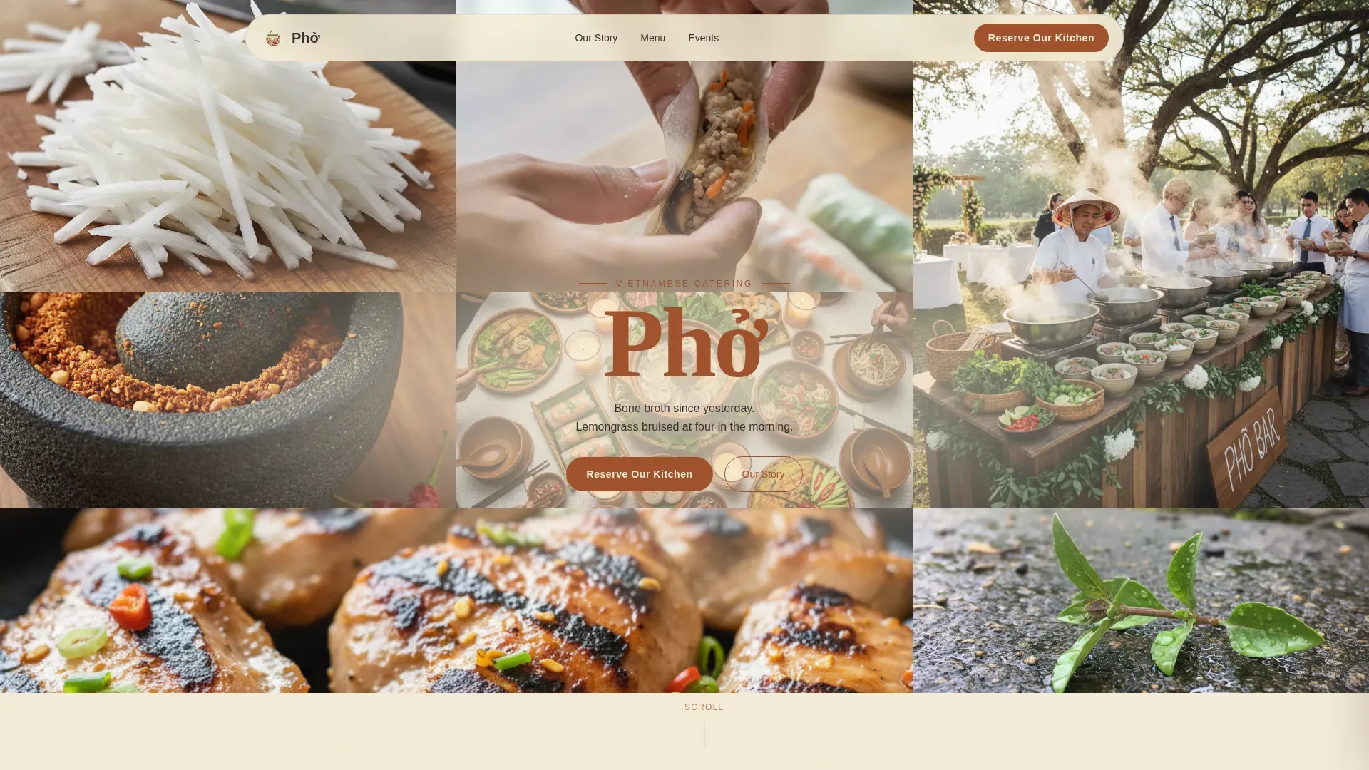 Vietnamese Catering Landing Page Template | Agrarian Root