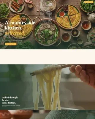 Cloud Kitchen Landing Page Template - Pastoral Calm