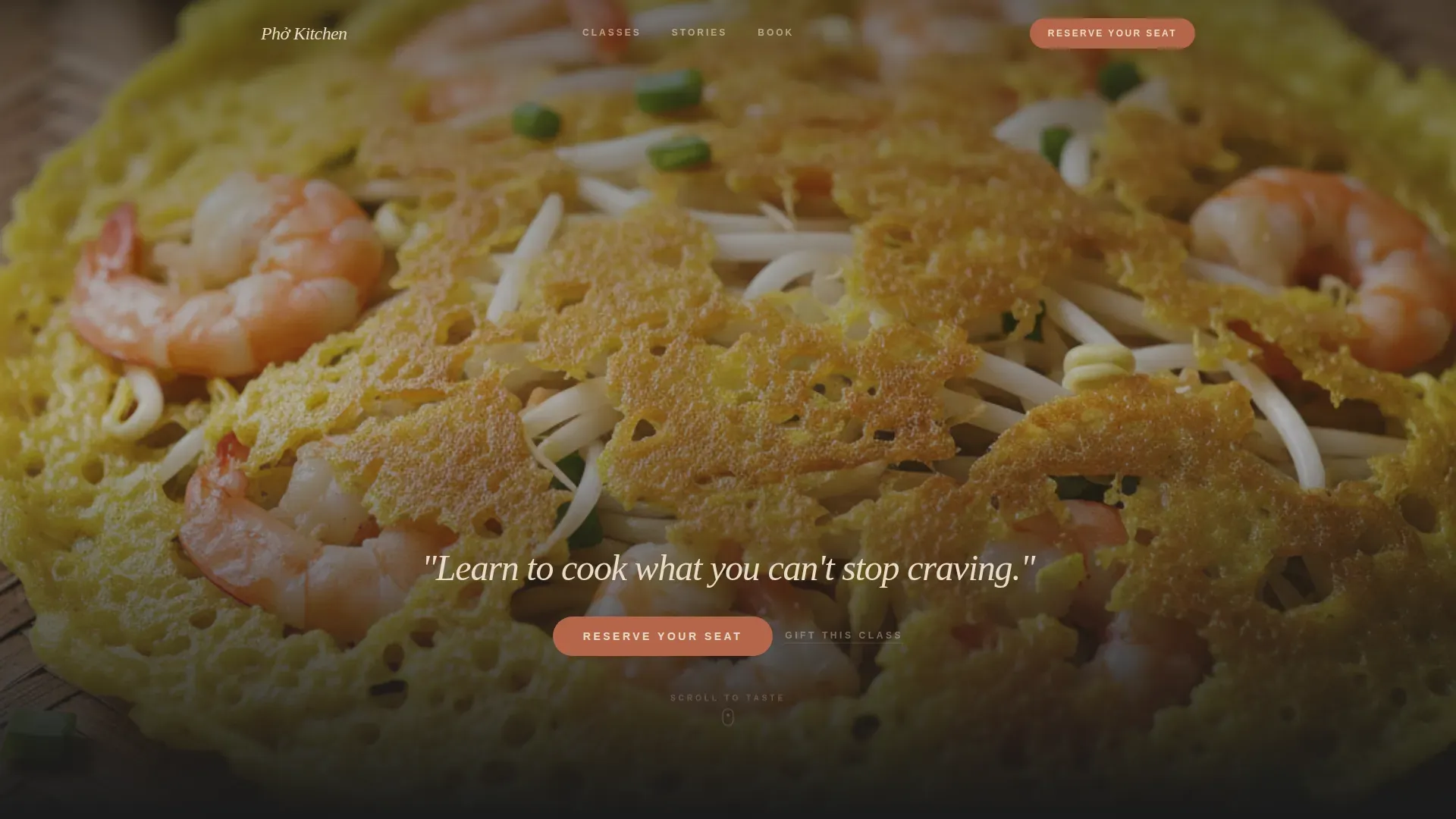 Vietnamese Cooking Class Landing Page Template