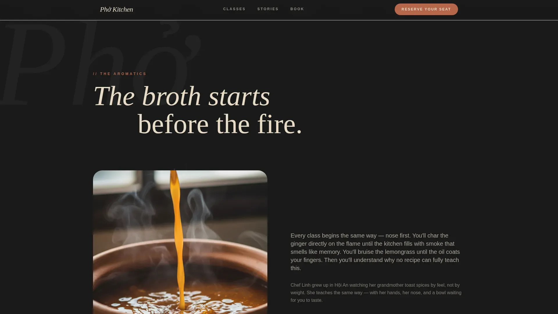 Vietnamese Cooking Class Landing Page Template