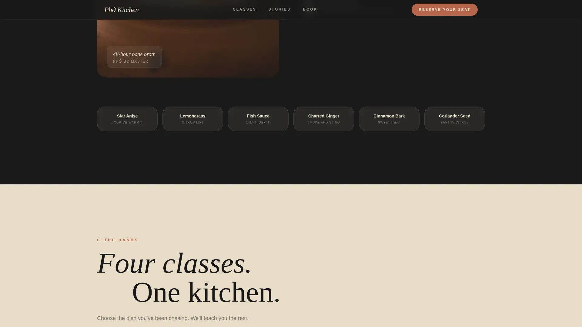 Vietnamese Cooking Class Landing Page Template
