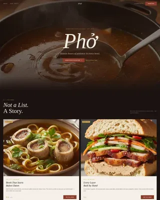 Haute Craft Vietnamese Fast Casual Landing Page Template