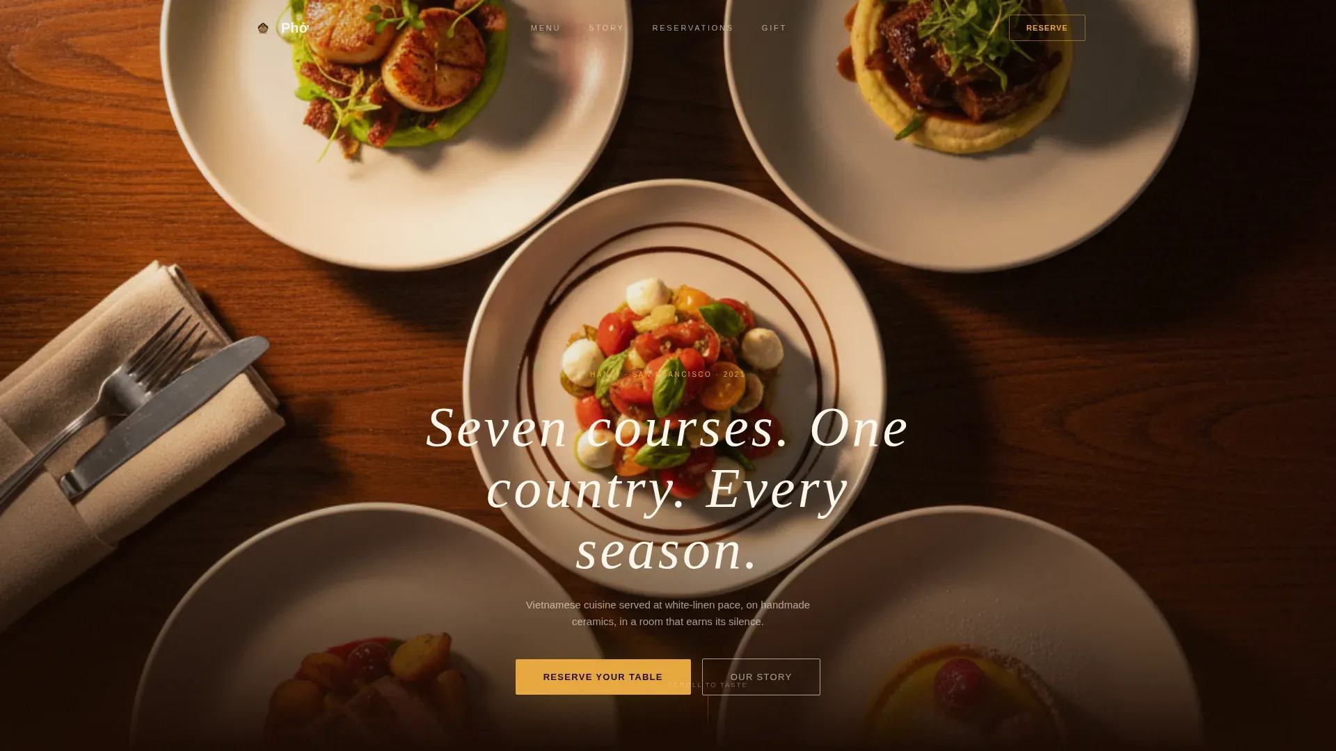 Fine Dining Reservation Landing Page Template