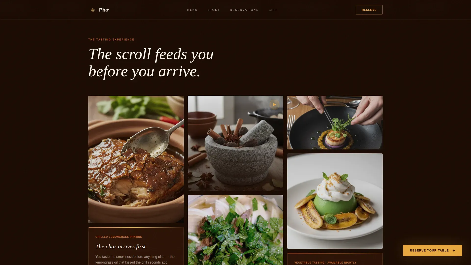 Fine Dining Reservation Landing Page Template