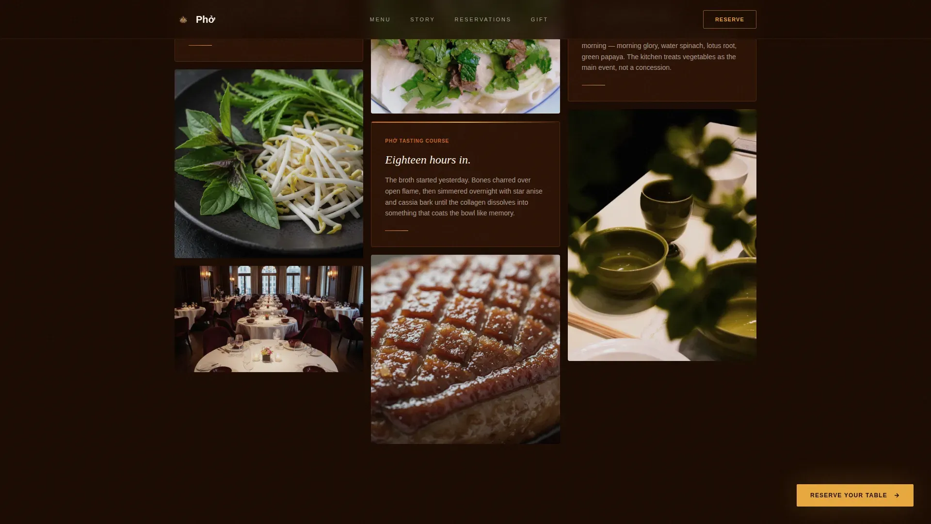 Fine Dining Reservation Landing Page Template