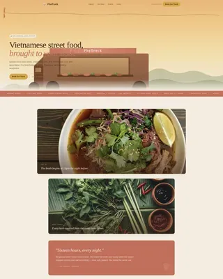 Authentic Vietnamese Food Truck Landing Page Template