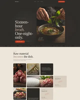 Haute Craft Vietnamese Pop-up Restaurant Landing Page Template