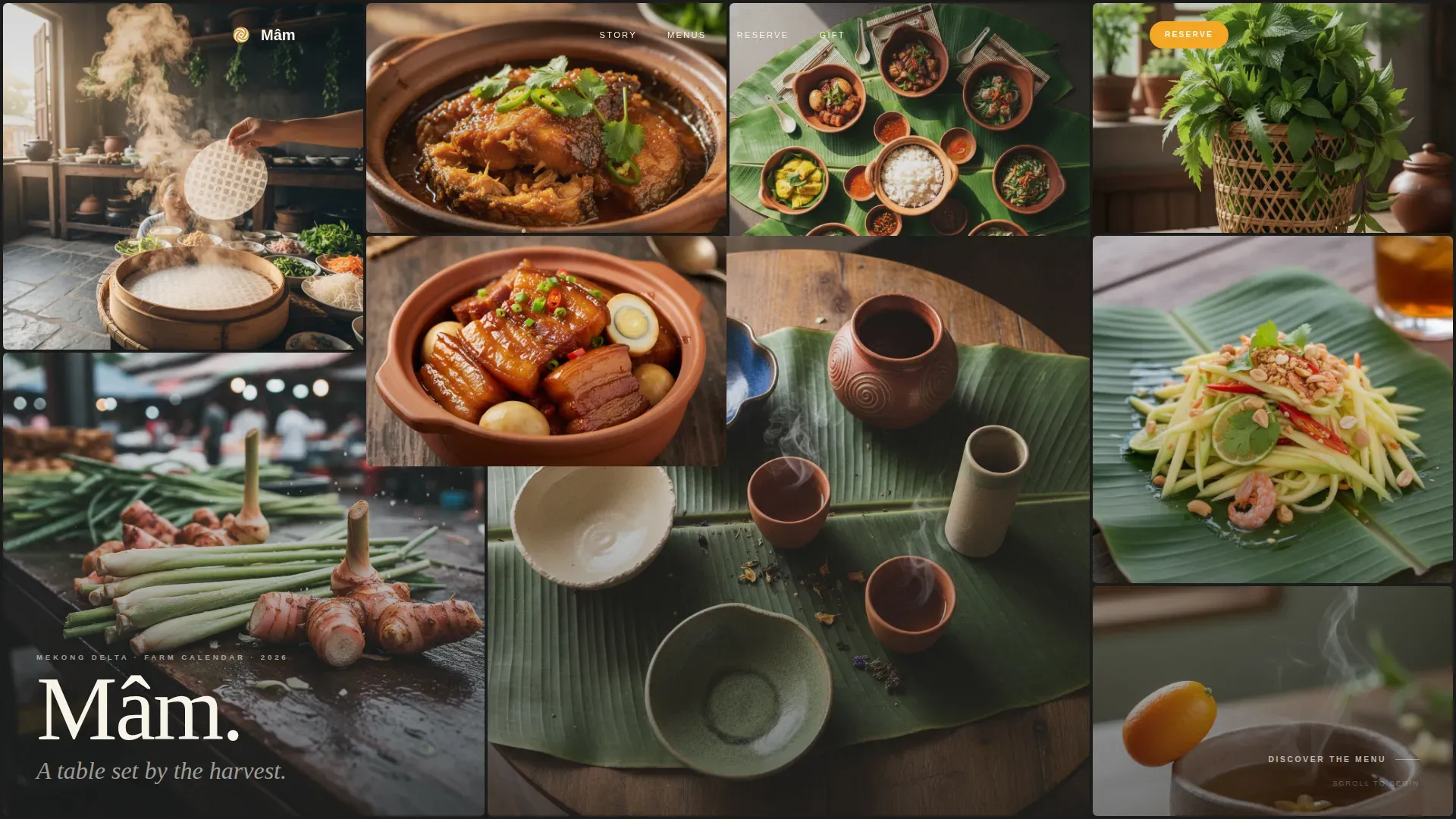 Immersive Vietnamese Kitchen Landing Page Template