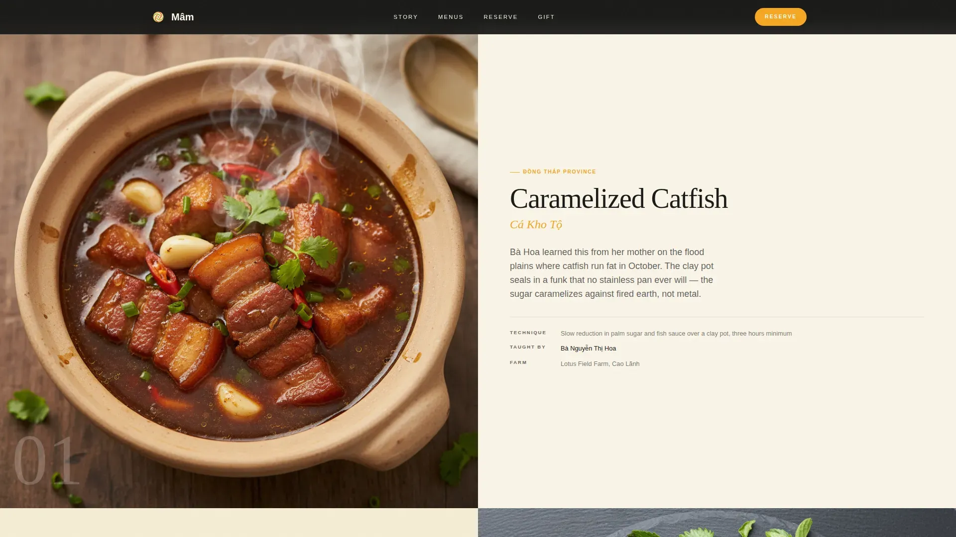 Immersive Vietnamese Kitchen Landing Page Template