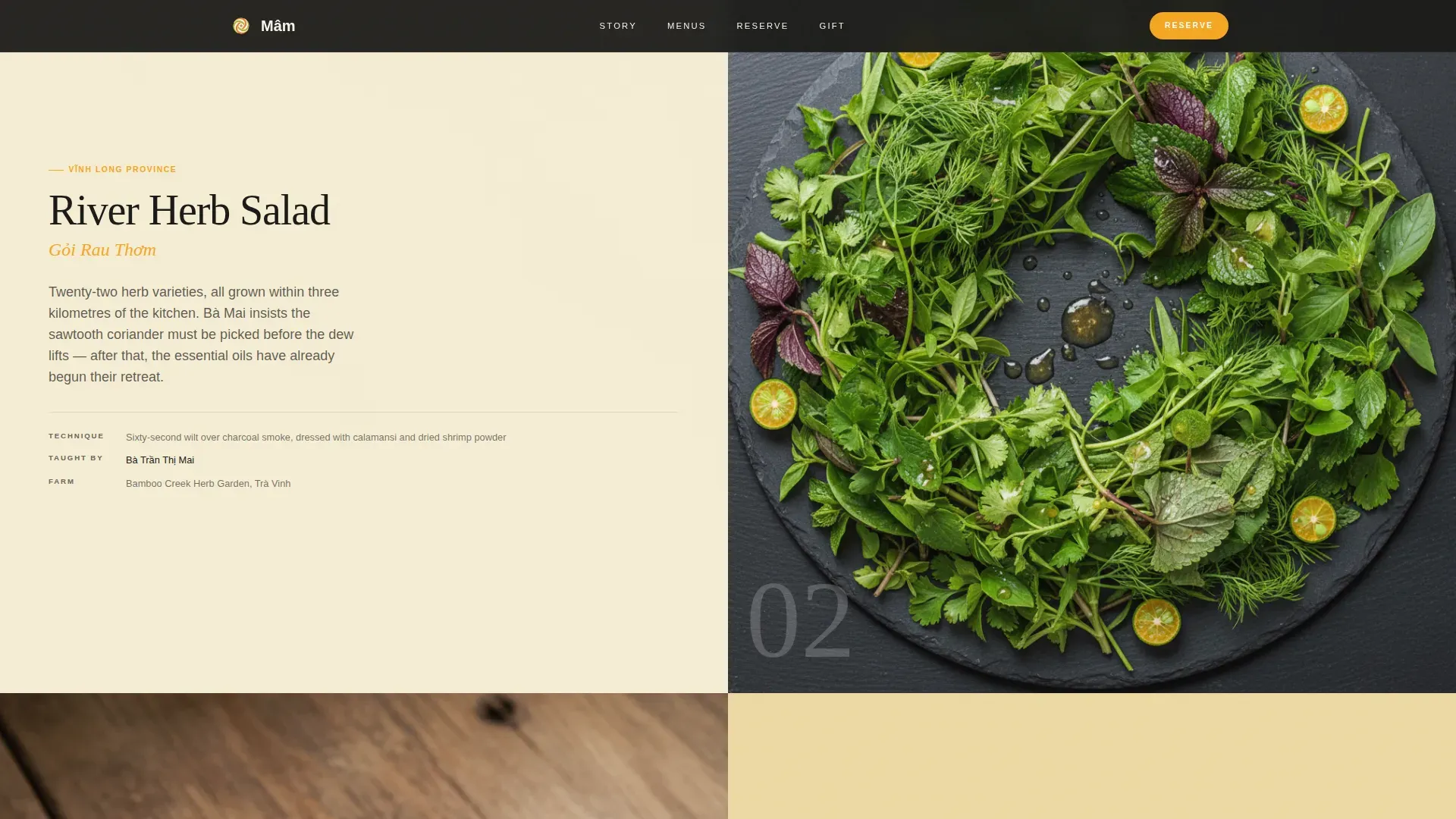 Immersive Vietnamese Kitchen Landing Page Template