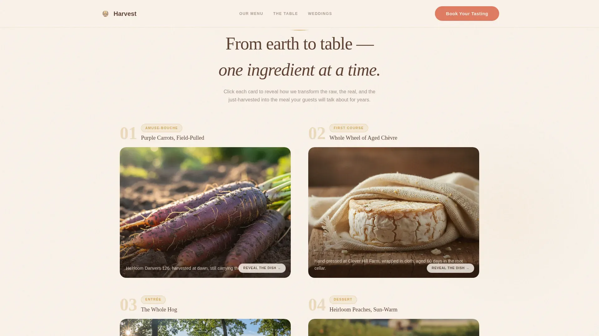 Farm to Table Wedding Caterer Landing Page Template