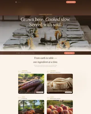 Farm to Table Wedding Caterer Landing Page Template