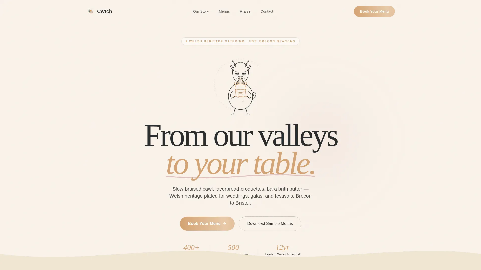 Welsh Heritage Catering Landing Page Template