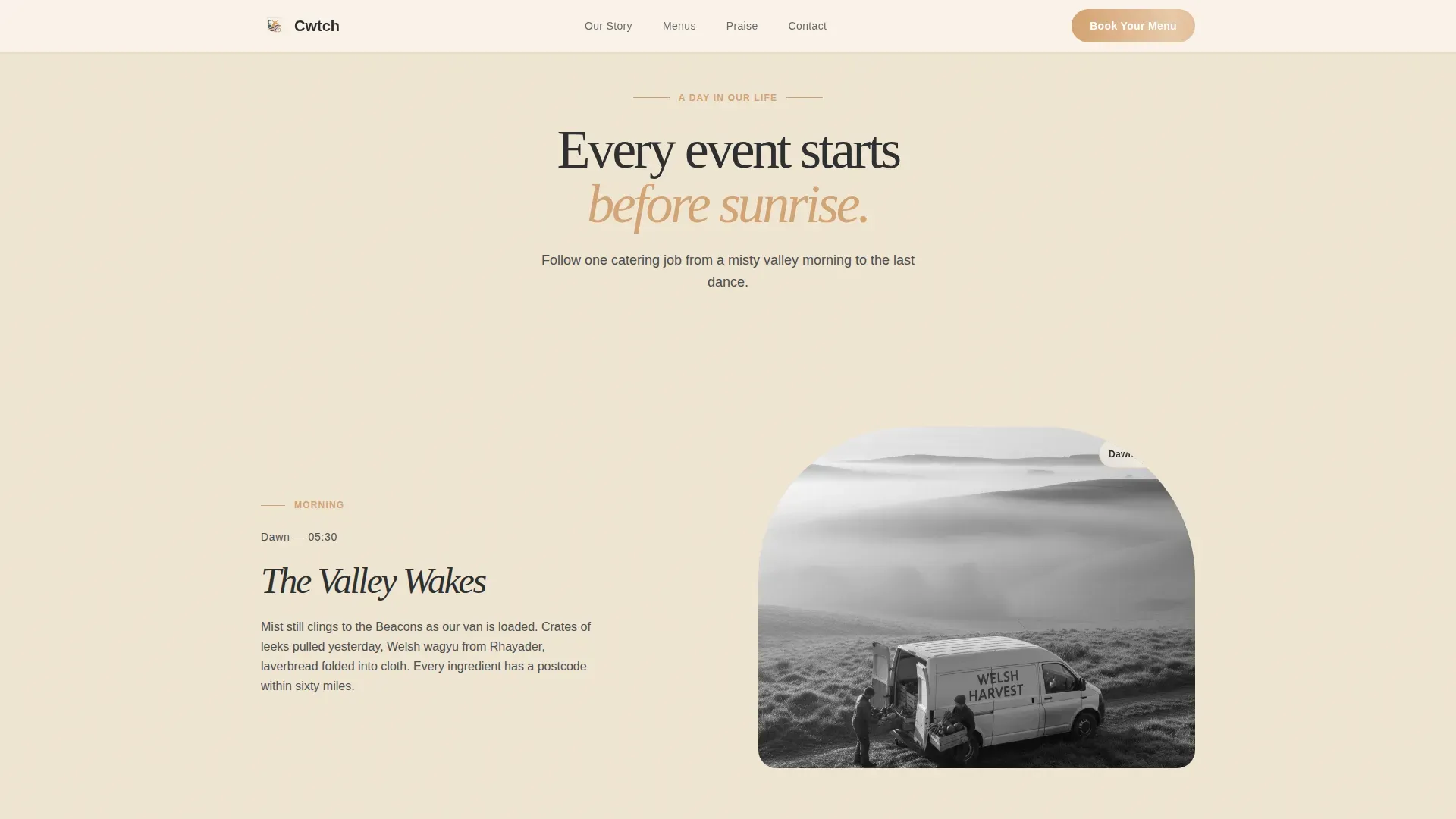 Welsh Heritage Catering Landing Page Template