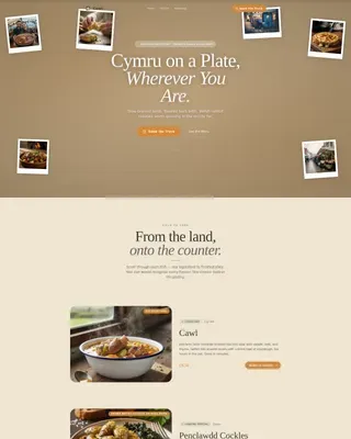 Welsh Food Truck Landing Page Template | Warm Artisan
