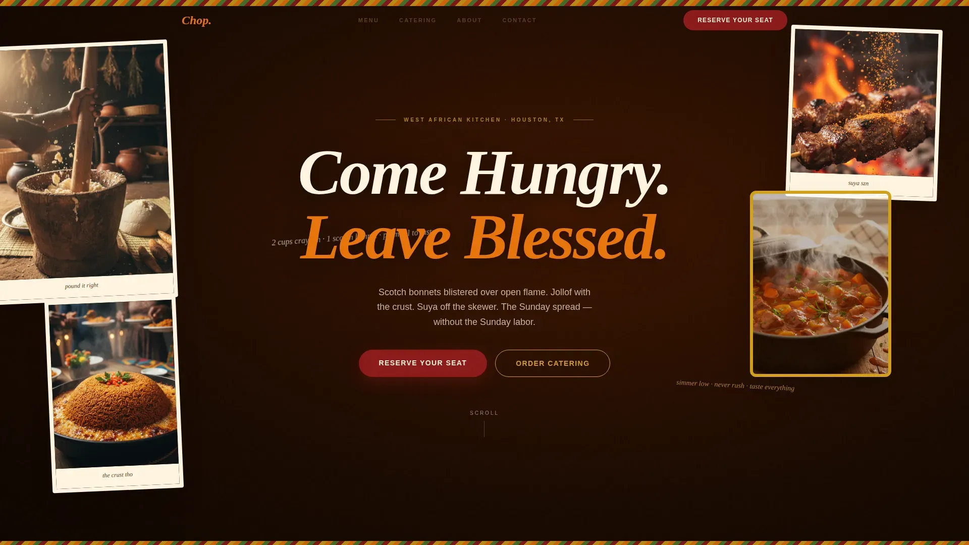 West African Restaurant Landing Page Template