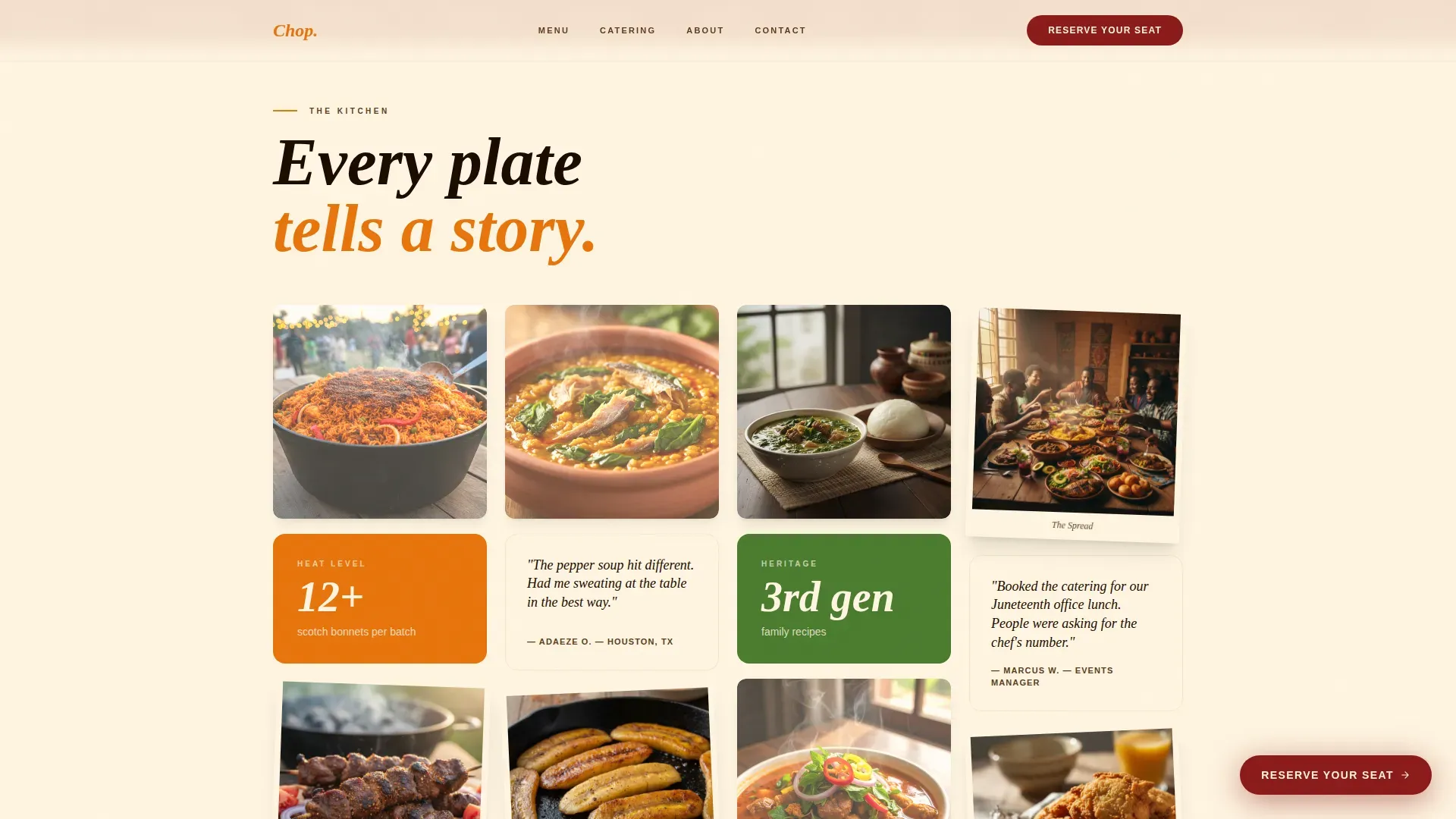 West African Restaurant Landing Page Template