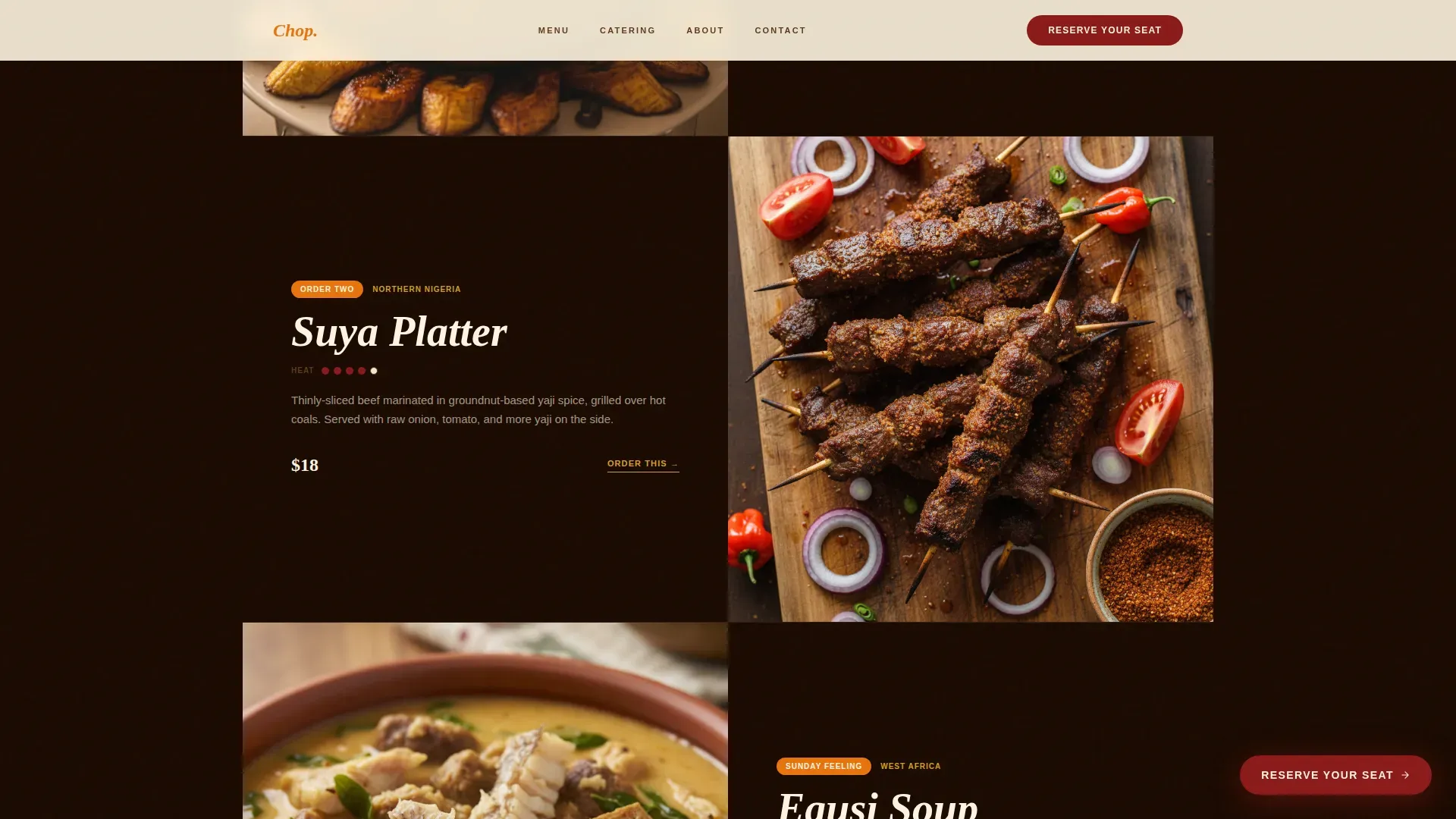 West African Restaurant Landing Page Template