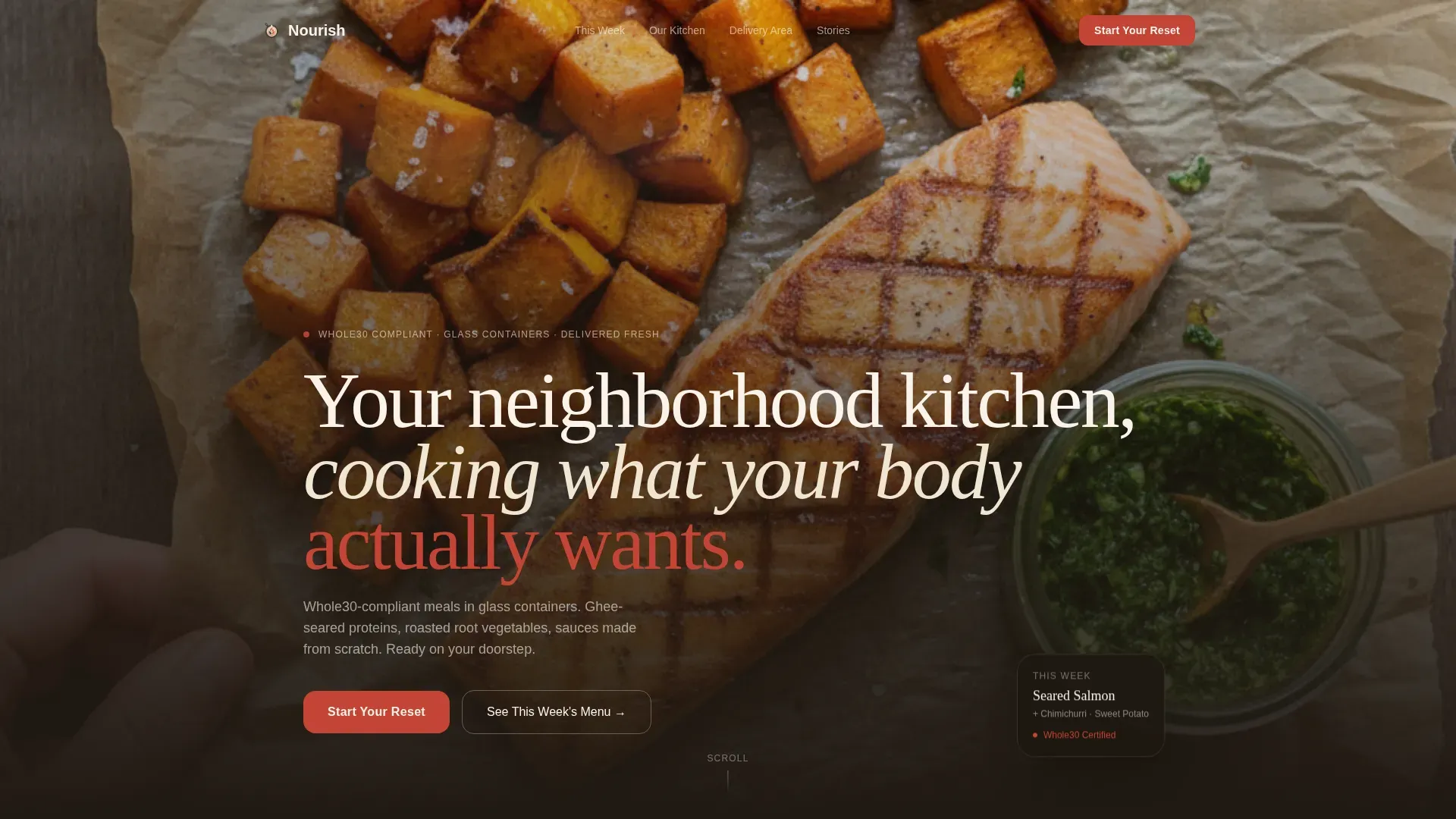 Whole30 Meal Delivery Catering Landing Page Template