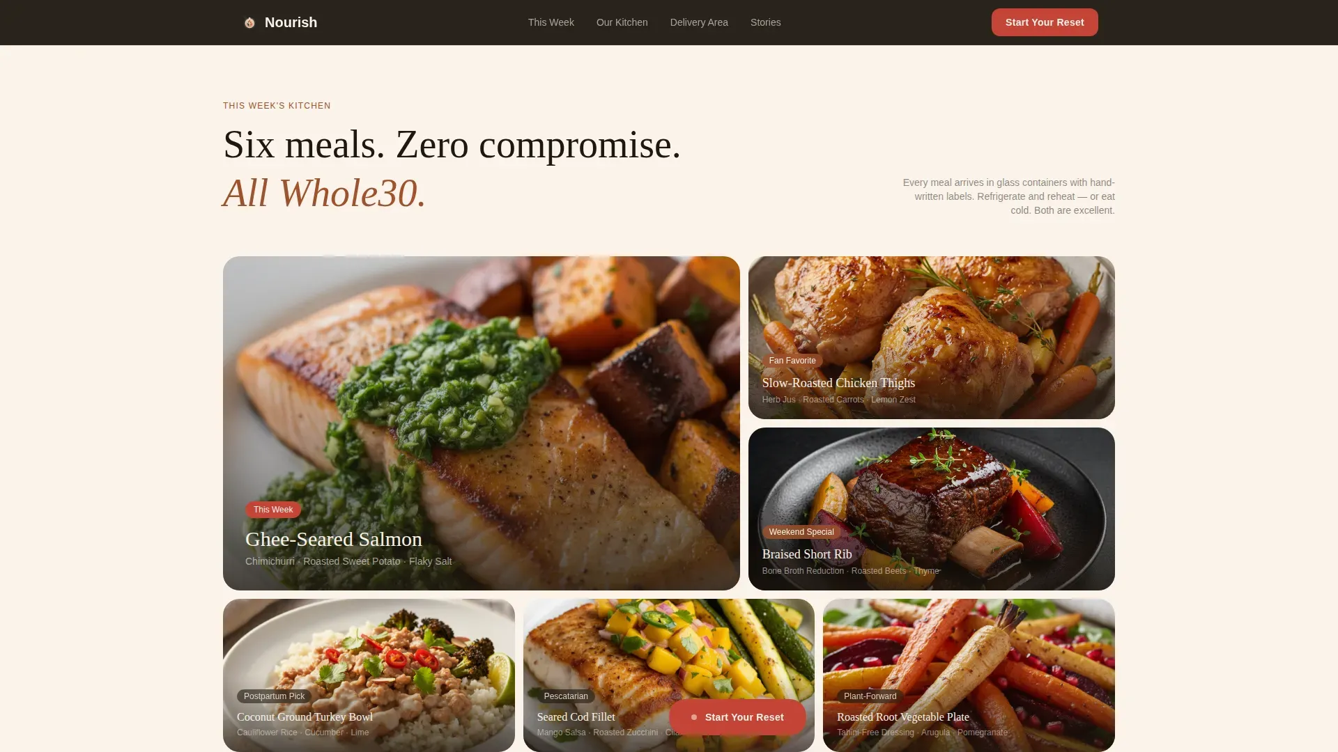 Whole30 Meal Delivery Catering Landing Page Template