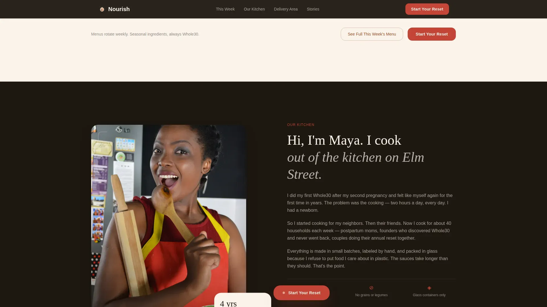 Whole30 Meal Delivery Catering Landing Page Template