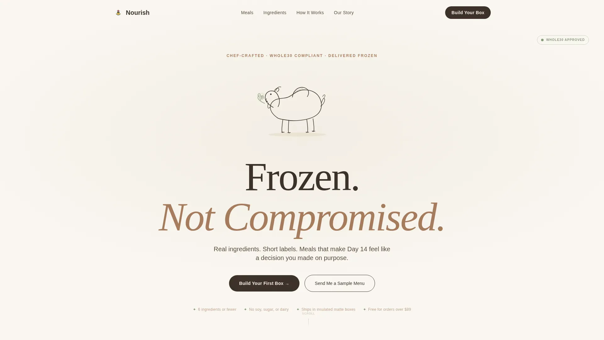Whole30 Frozen Meal Delivery Landing Page Template