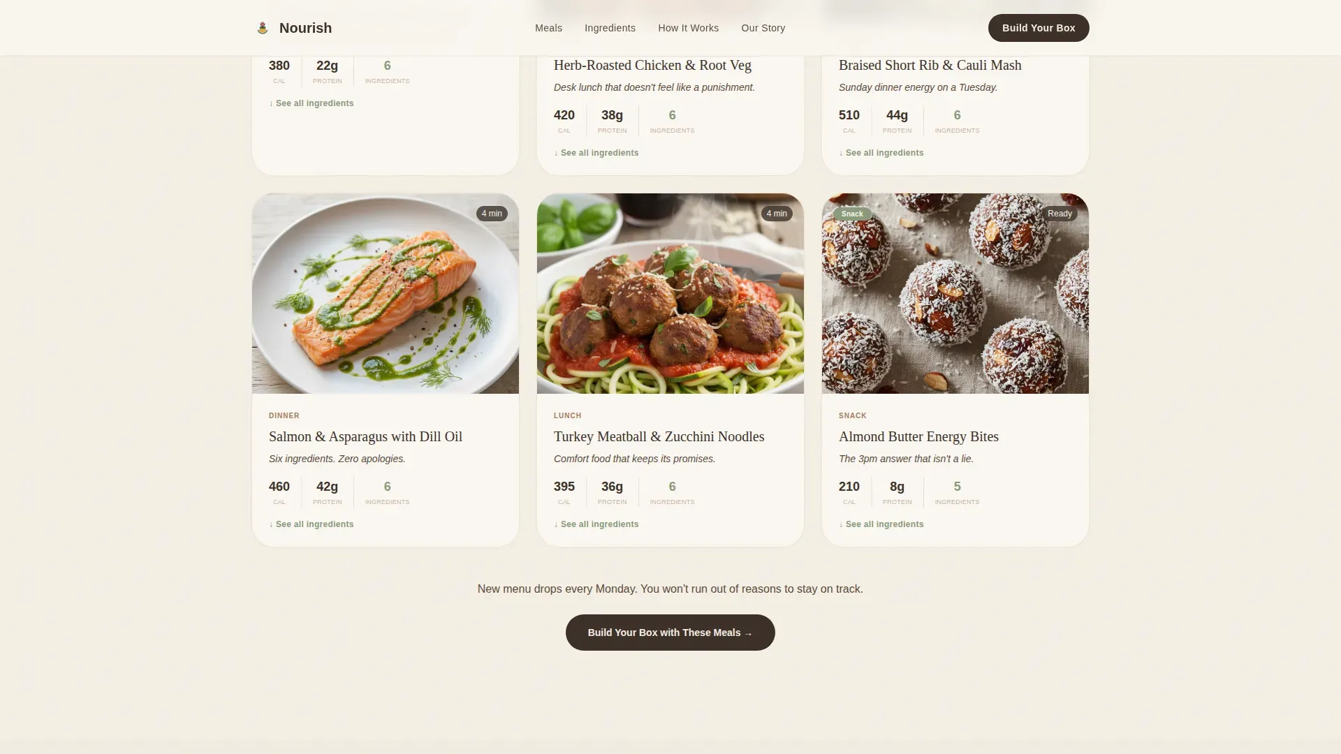 Whole30 Frozen Meal Delivery Landing Page Template