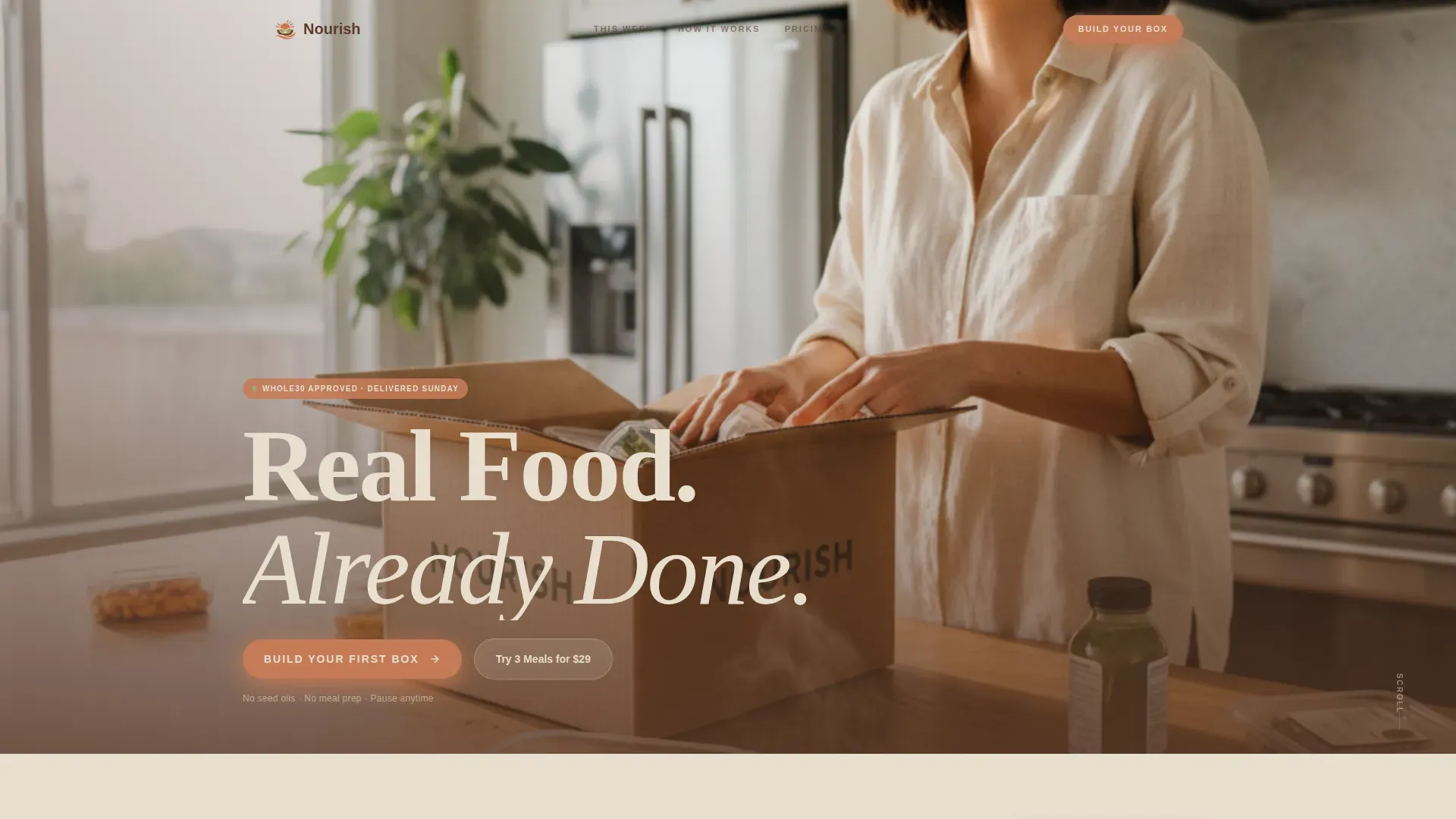 Whole30 Meal Delivery Landing Page Template
